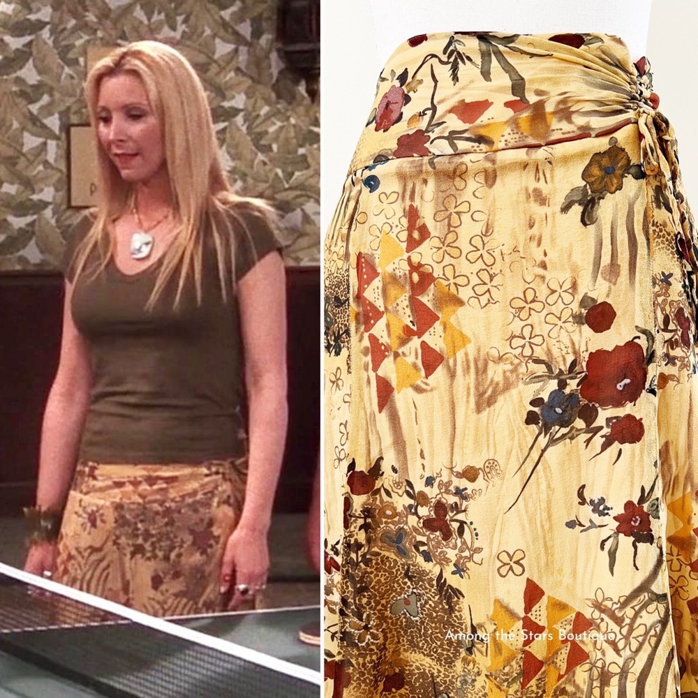 Rare Early 2000s Vintage Boho Handkerchief Hem Skirt ASO Phoebe in Friends - Picture 7 of 16